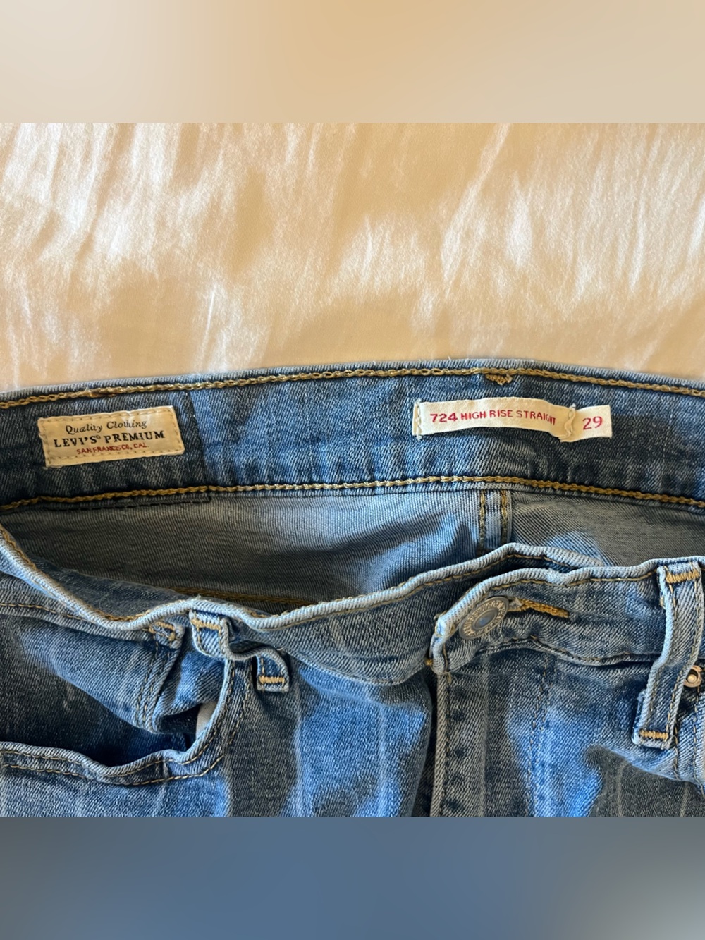 Levi's Navy Blue Pinstripe Straight-Leg Jeans - Picture 3 of 3